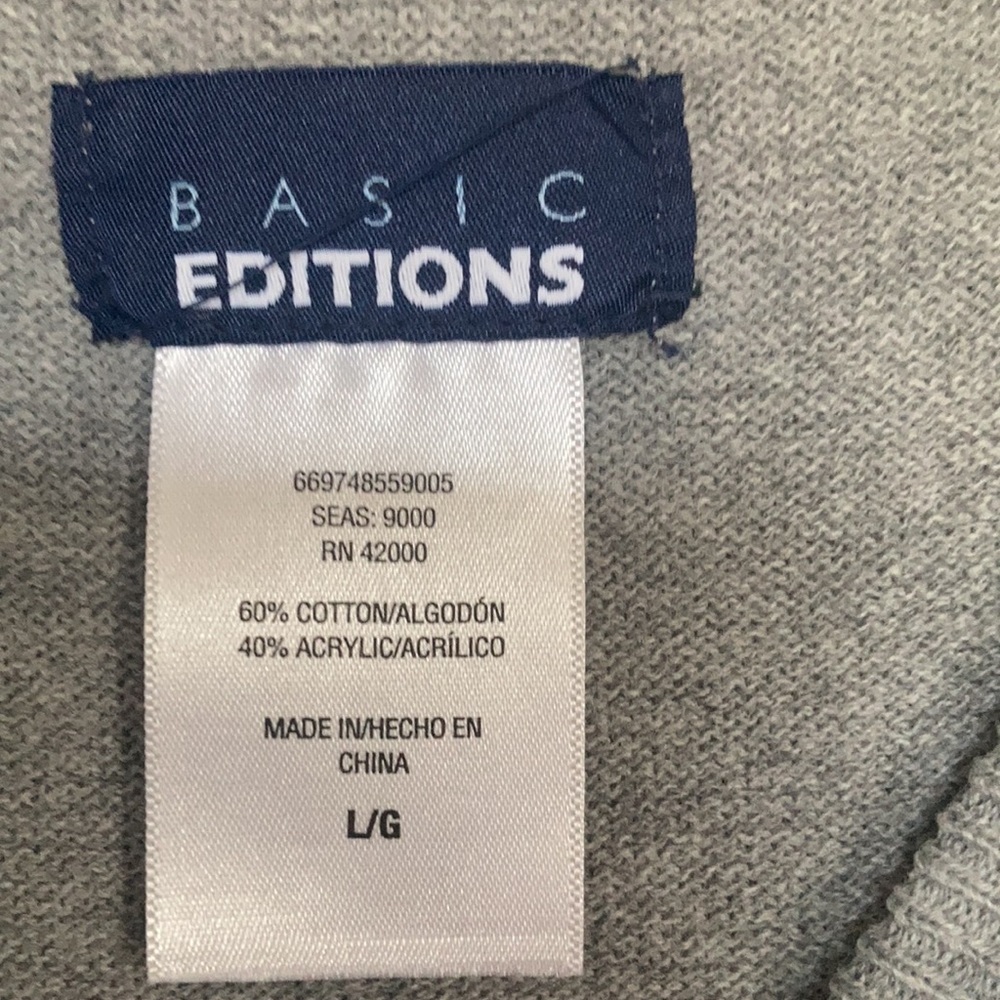 Basic editions heathered gray pullover lightweight sweater vest - Picture 10 of 16